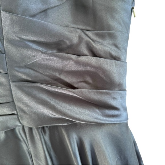 La Femme Strapless Slit Satin Ballgown Formal Strapless Gown Sweetheart - Picture 8 of 9